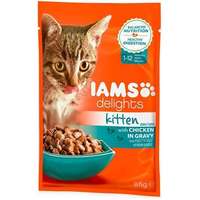 IAMS IAMS Cat Delights Kitten – Csirke falatkák ízletes szószban (24 x 85 g) 2040 g