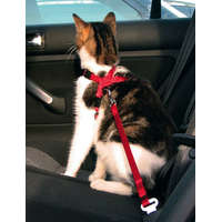 Trixie Trixie piros biztonsági öv + hám macskáknak (20-50 cm; 15 mm)