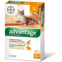 Advantage Advantage 40 spot on nyulaknak és macskáknak (4 kg-ig) (4 db pipeta) 4 x 0.4 ml