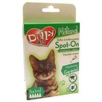 Dolly Dolly Natural bolha- és kullancsriasztó spot on macskák részére – 5 x 1 ml