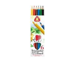ICO ICO Színes ceruza készlet, háromszögletű, vastag, ICO "Süni", 6 különböző szín