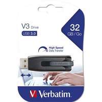 Verbatim VERBATIM Pendrive, 32GB, USB 3.2, 60/12MB/s, VERBATIM "V3", fekete-szürke