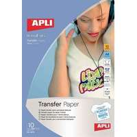 APLI APLI Fólia, vasalható, A4, tintasugaras nyomtatóba, fehér pólóhoz, APLI