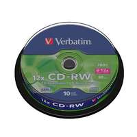 Verbatim VERBATIM CD-RW lemez, újraírható, SERL, 700MB, 8-10x, 10 db, hengeren VERBATIM