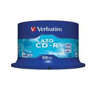 Verbatim VERBATIM CD-R lemez, Crystal bevonat, AZO, 700MB, 52x, 50 db, hengeren VERBATIM "DataLife Plus"