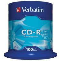 Verbatim VERBATIM CD-R lemez, 700MB, 52x, 100 db, hengeren, VERBATIM "DataLife"