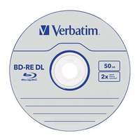 Verbatim VERBATIM BD-RE BluRay lemez, kétrétegű, újraírható, 50GB, 2x, 1db, normál tok, VERBATIM