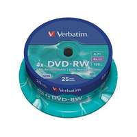 Verbatim VERBATIM DVD-RW lemez, újraírható, 4,7GB, 4x, 25 db, hengeren, VERBATIM
