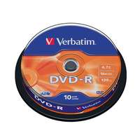 Verbatim VERBATIM DVD-R lemez, AZO, 4,7GB, 16x, 10 db, hengeren, VERBATIM