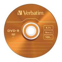 Verbatim VERBATIM DVD-R lemez, színes felület, AZO, 4,7GB, 16x, 5 db, vékony tok, VERBATIM