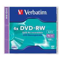 Verbatim VERBATIM DVD-RW lemez, újraírható, 4,7GB, 4x, 1 db, normál tok, VERBATIM