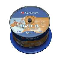 Verbatim VERBATIM DVD-R lemez, nyomtatható, matt, no-ID, 4,7GB, 16x, 50 db, hengeren, VERBATIM