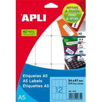APLI APLI Etikett, 8x12 mm, kerekített sarkú, A5 hordozón, APLI, 3375 etikett/csomag