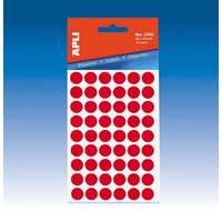 APLI APLI Etikett, 8 mm kör, kézzel írható, színes, APLI, piros, 288 etikett/csomag