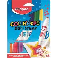 Maped MAPED Filctoll készlet, 7,5 mm, kétvégű, MAPED "Color`Peps Duo Stamp" 8 különböző szín és minta