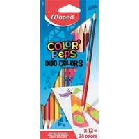 Maped MAPED Színes ceruza készlet, kétvégű, háromszögletű, MAPED "Color`Peps Duo", 24 különböző szín