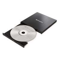 Verbatim VERBATIM CD/DVD író, vékony, fém ház, USB 3.2 - USB-C, VERBATIM