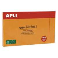 APLI APLI Öntapadó jegyzettömb, 125x75 mm, 100 lap, APLI "Funny", narancssárga