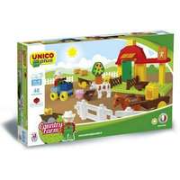 Unico Farm építőjáték figurával és állatokkal
