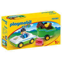 Playmobil Playmobil 1.2.3 Kisautó lószállító pótkocsival 70181