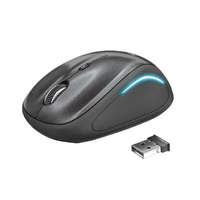 Trust Trust Yvi FX Wireless Mouse vezeték nélküli fekete egér, vezeték nélküli, wireless, világítós, op...