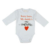  "Sorry boys. My Daddy&#039;s my valentine" feliratos valentin napi baba body - 92-es méret