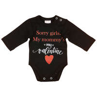  "Sorry girls. My Mommy&#039;s my valentine" feliratos valentin napi baba body - 92-es méret