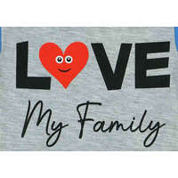 "Love my family" feliratos rövid ujjú baba body