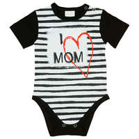  "I LOVE MY MOM" feliratos rövid ujjú baba body - 92-es méret