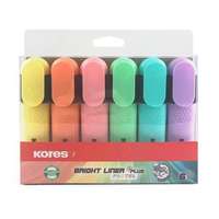 Kores KORES Szövegkiemelő készlet, 0,5-5 mm, KORES "Bright Liner Plus Pastel", 6 különböző szín
