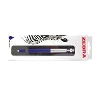 Zebra ZEBRA Golyóstoll, 0,24 mm, nyomógombos, ezüst színű klip, kék tolltest, ZEBRA "901", kék