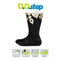D.D.Step D.D.STEP fekete bélelt oldalt cipzáras lány csizma 25-30