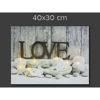  7 LEDes világító falikép Love 40x30cm