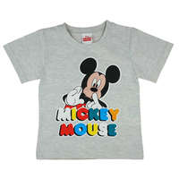  Rövid ujjú fiú póló Mickey mintával színes felirattal - 104-es méret