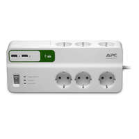 APC APC PM6U-GR túlfeszültségvédő elosztó, 1,8 méteres, 6 DIN, 2 USB