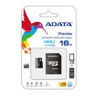 ADATA Adata AUSDH16GUICL10-RA1 memóriakártya MicroSDHC 16GB + Adapter UHS-I CL10 (50/10)