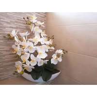  Orchidea Művirág 4 szálas kaspóban #fehér