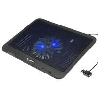  Laptop Notebook hűtőállvány USB 15,6" Fekete színű Kék Led ventillátor