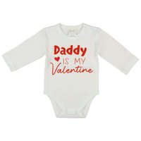  "Daddy is my Valentine" feliratos valentin napi baba body fehér - 92-es méret