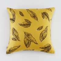 HOME & YOU HOME & YOU lenkeverék párnahuzat levelekkel 45x45cm, sárga