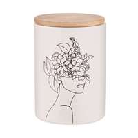 QUEEN IT QUEEN IT tárolódoboz bambusz fedéllel 700ml, Line Art