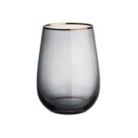 TOUCH OF GOLD TOUCH OF GOLD vizespohár aranyszegéllyel, szürke 590 ml