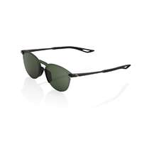 100% 100% LEGERE ROUND Matte Black Grey fekete napszemüveg (zöld lencsével)