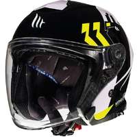 MT Helmets Mt Thunder 3 SV Venus nyitott bukósisak fekete-fehér-neon sárga kiárusítás výprodej