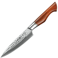 XINZUO HEZHEN B30R 5 hüvelykes univerzális kés természetes rózsafa 73 rétegű damaszkuszi acél