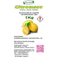 FloraVita Citromsav 100 %-os Étkezési minőség 1 kg monohidrát
