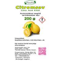 FloraVita Citromsav 100 %-os. Étkezési minőség 200 g monohidrát