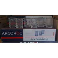 Arcoroc Arcoroc New York üveg, pálinkás gyűszű, 3,4cl 6db (3x2db), P2650