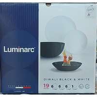 LUMINARC Luminarc Diwali fekete-fehér 19 részes étkészlet, üveg