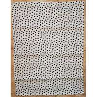  Pamut konyharuha, fehér lapon fekete csepp mintázattal, 45x60 cm, 1 db